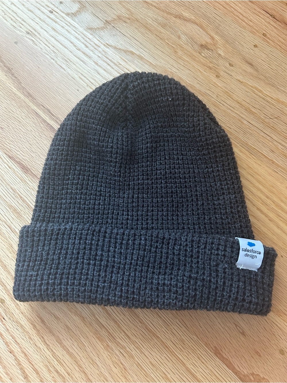Black Waffle Knit Beanie